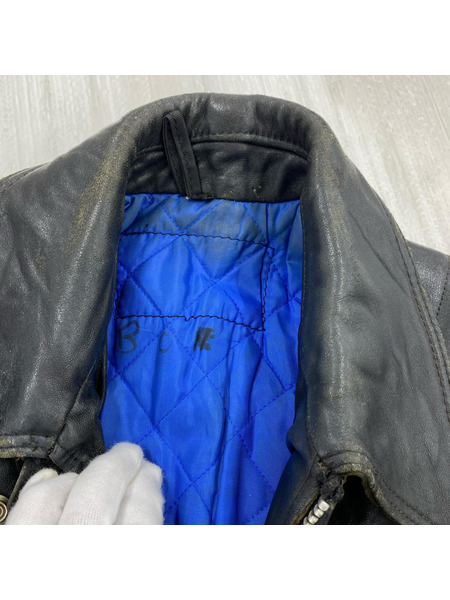 OLD・VINTAGE レザージャケット 70s Kett型 レザー 黒 (-)