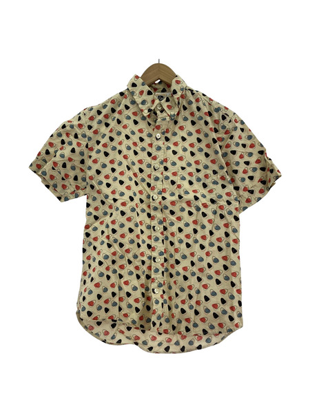 KENNINGTON 半袖柄シャツ (M) ベージュ