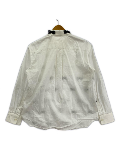 TAO COMME des GARCONS 長袖シャツ 22AW リボン刺繍 白 (M)