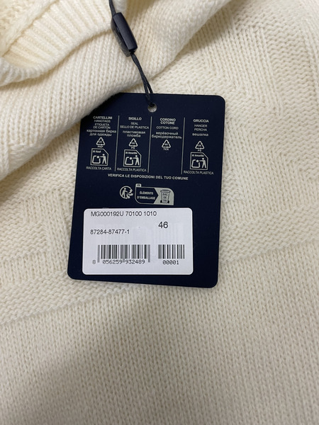 HERNO ロゴジャガードニット 46 アイボリー