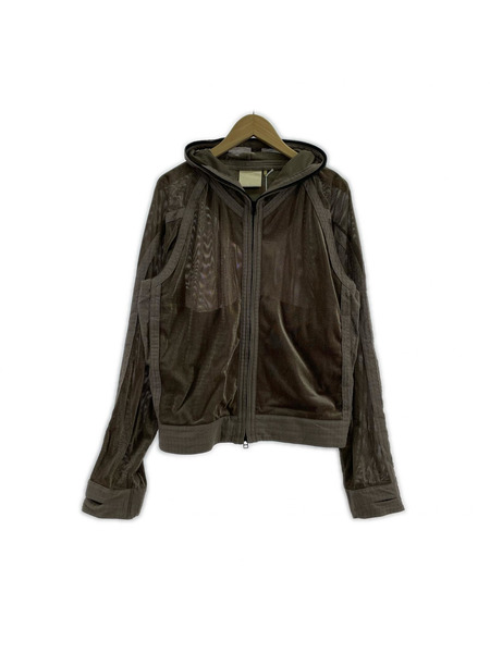 パーカー(ジップアップ) 25ss JIAN YE  MESH HOODIE 参 M ブラウン