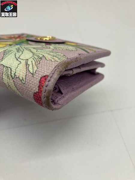 グッチ　コンパクトウォレット フローラプリント コンパクトウォレット  角スレあり[値下]