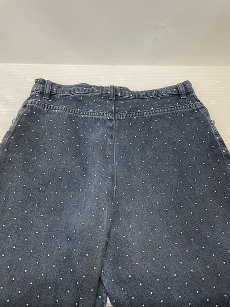 CHANEL ドットデザイン デニムショーツ ロゴボタン 36 P52995V39871