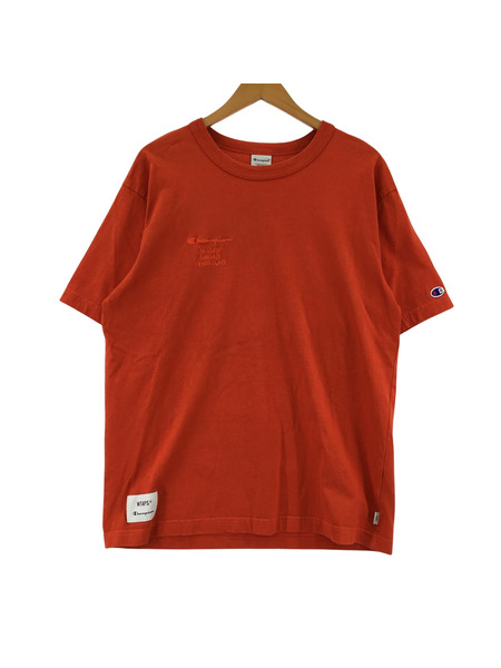 WTAPS 半袖Tシャツ・カットソー ×Champion Academy T-shirts オレンジ M