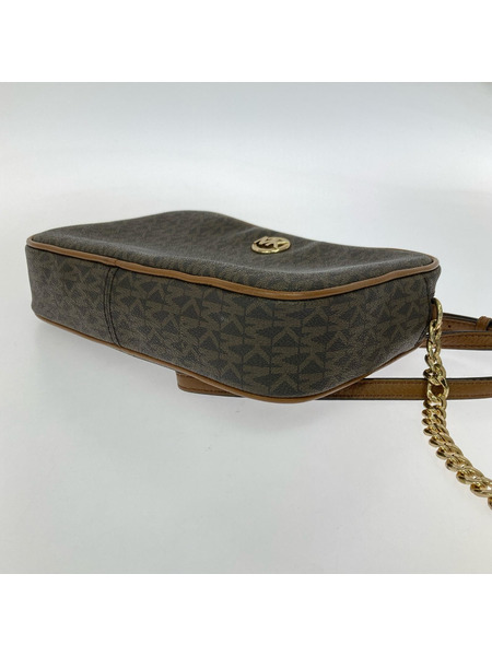 MICHAEL KORS ショルダーバッグ MK総柄/チェーン/茶