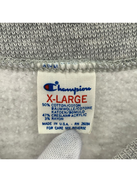 Champion スウェット・トレーナー 80s トリコタグ フロッキープリントスウェット (XL)
