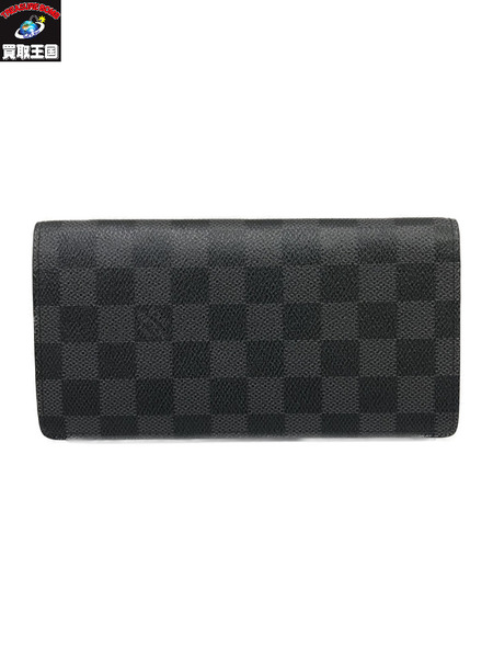 ルイヴィトン　ダミエ　グラフイット　n62665 イニシャル入り LV/ポルトフォイユ・ブラザ 旧型/ダミエ・グラフ イニシャル刻印