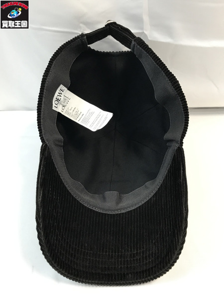 LOEWE ロエベ コーデュロイ アナグラムパッチキャップ K820358X22 BLK 帽子 ワンサイズ