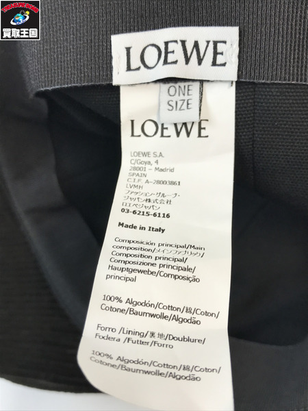 LOEWE ロエベ コーデュロイ アナグラムパッチキャップ K820358X22 BLK 帽子 ワンサイズ