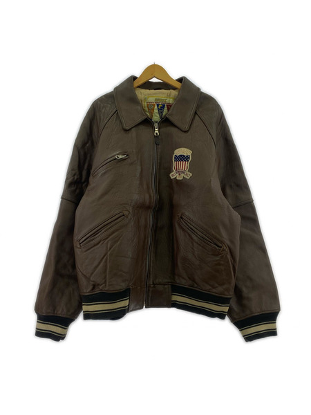 AVIREX レザージャケット Signature Varsity Jacket XXL BRW