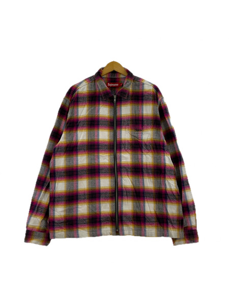 Supreme ジャケット 24ss Shadow Plaid Flannel Zip Up Shirt L