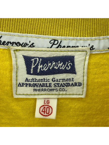 Pherrow's 半袖Tシャツ・カットソー TIGER S/S PRINT TEE YELLOW