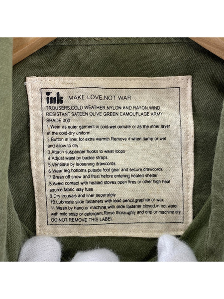 長袖シャツ ink ボタンデザインシャツ カーキ[値下]