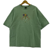 HUF 半袖Tシャツ・カットソー 刺繍 緑 (L)