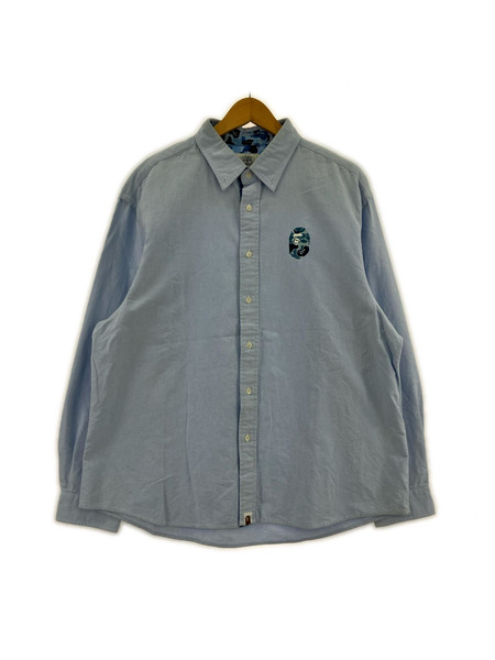 A BATHING APE 長袖シャツ ABC CAMO ONE POINT/M/ブルー/001SHK801