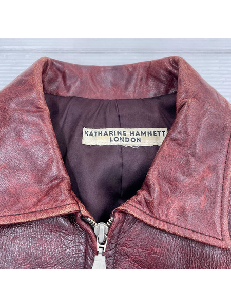 KATHARINE HAMNETT レザージャケット レザージャケット レッド
