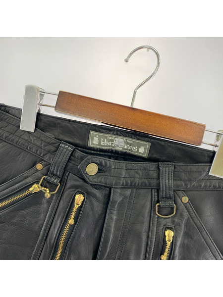BLACKMEANS LEATHER ZIPPER BIKER RIDER PANTS レザーバイカーパンツ 2