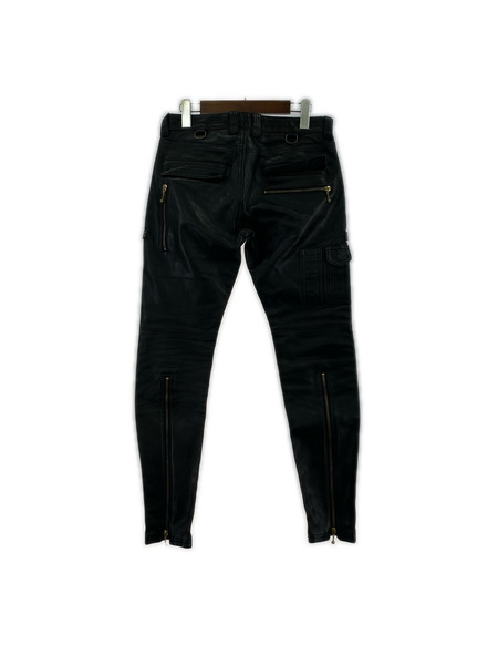 BLACKMEANS LEATHER ZIPPER BIKER RIDER PANTS レザーバイカーパンツ 2