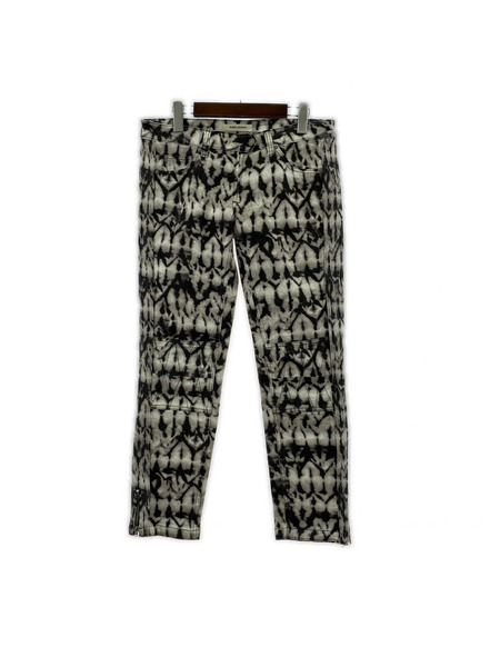 ISABEL MARANT デニム・ジーンズ ムラ染メギャザーデニムパンツ 白黒