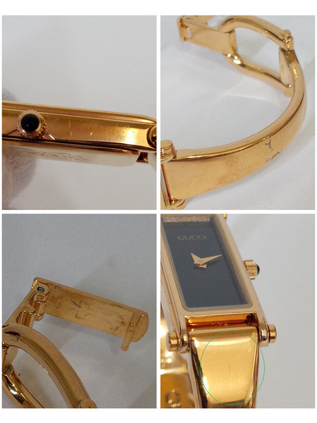 GUCCI/バングルウォッチ/1500/GP/電池交換済み レディースQZ 社外箱
