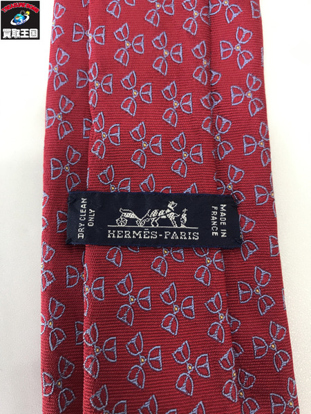 HERMES ネクタイ 総柄 赤