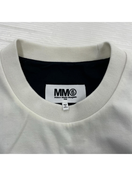 MM6 ノースリーブワンピース ドッキング/ノースリーブ/白黒/XS