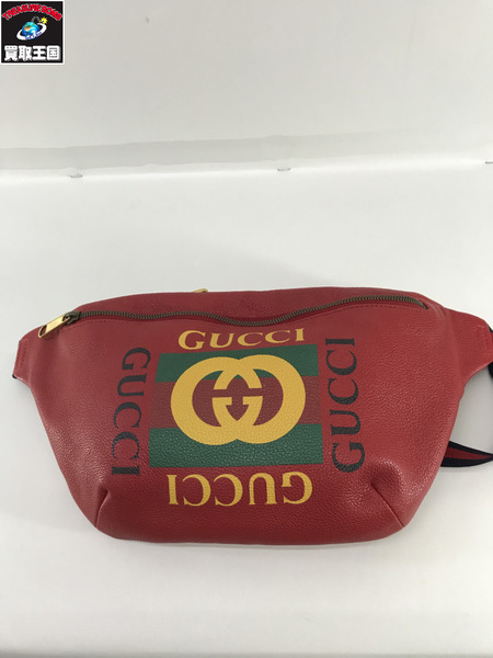GUCCI  ボディバッグ シェリーライン レザー スモールベルトバッグ 赤 527792