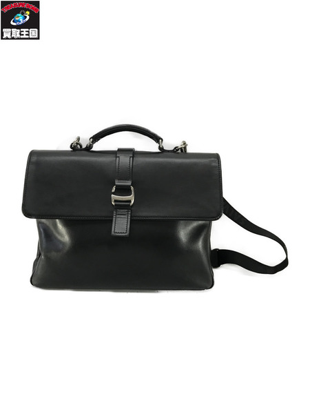 フェラガモ ショルダーバッグ レザーブリーフケース 黒