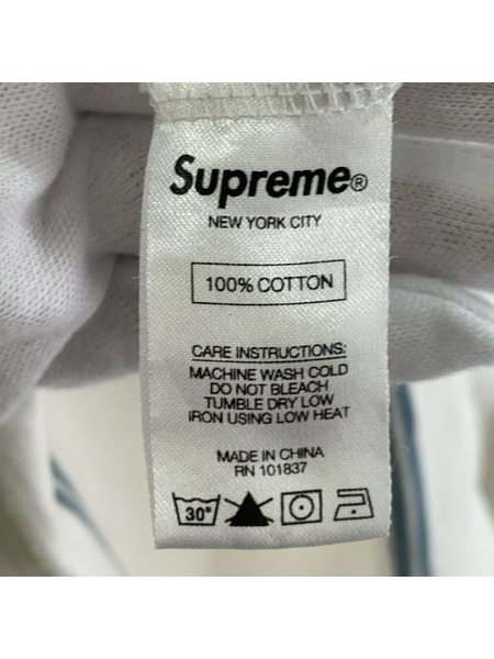 Supreme ボーダー LSカットソー 白/青