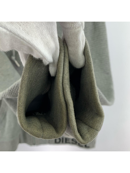 DIESEL ワッフルジップパーカー グレー (L)