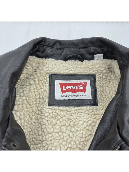 Levi's A5433-0002 シンセティックレザー トラッカージャケット(XL) 焦ゲ茶