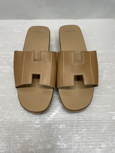 HERMES ケブラール Hロゴ ウッドサンダル 36
