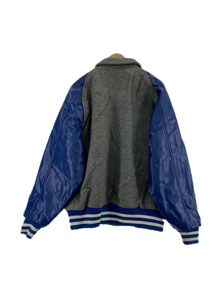 OLD・VINTAGE ジャケット AWARDS USA USA製 袖レザー スタジャン(XL) グレー×ブルー