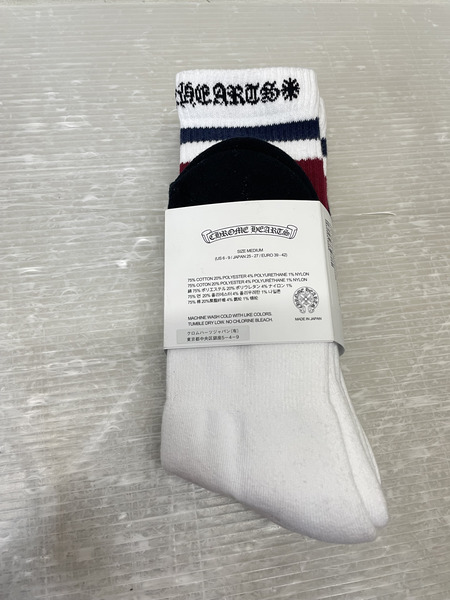 CHROME HEARTS SOCKS-U-SPORT 3足セット ソックス M(25-27cm) ホワイト