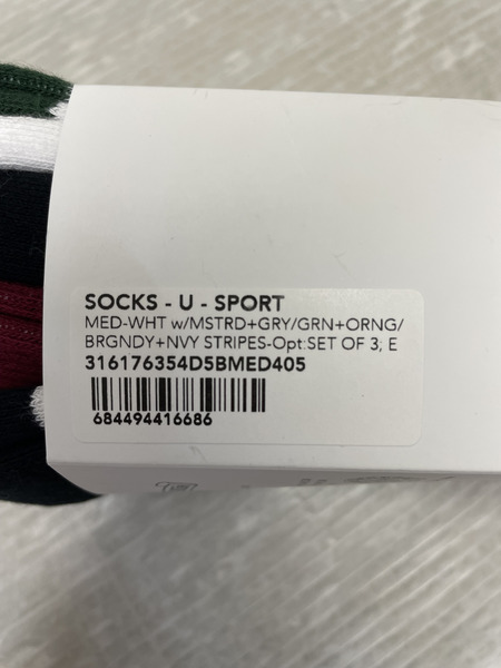 CHROME HEARTS SOCKS-U-SPORT 3足セット ソックス M(25-27cm) ホワイト