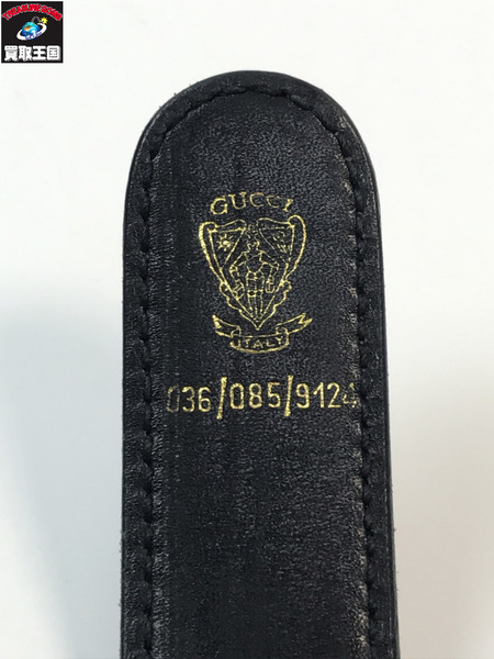 GUCCI グッチ レザーベルト ブラック ゴールド