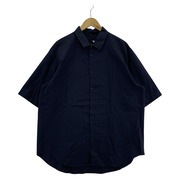 ATON 半袖シャツ OVERSIZED SHIRT COTTON TWILL 06 ネイビー