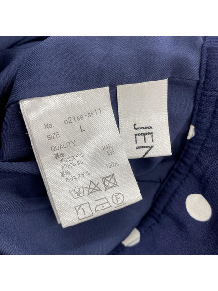 ロングスカート JENNE ランダムドット柄フレア(L)