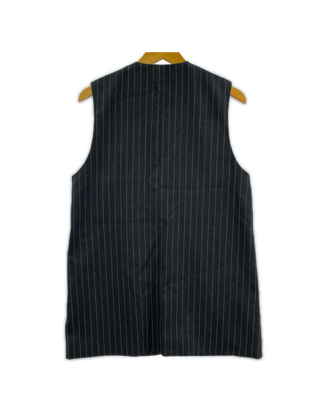 LOEFF ジレ・ベスト ピンストライプ グレー (1)
