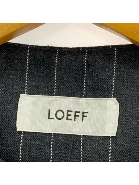 LOEFF ジレ・ベスト ピンストライプ グレー (1)