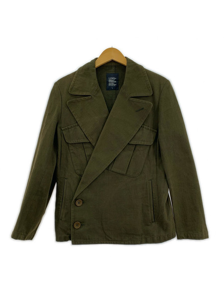LIMI feu ミリタリージャケット ヨウジヤマモト ダブルブレストミリタリージャケット (S) カーキ