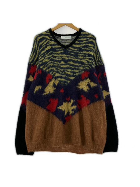 TOGA(VIRILIS) ニット・セーター MOHAIR ANIMAL JACQUARD KNIT (48)