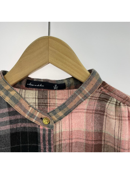 AS as know as 長袖ワンピース チェックMIXシャツOP