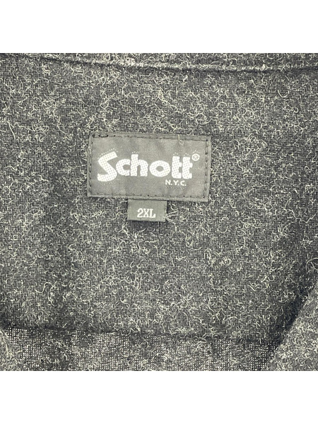 schott 長袖シャツ 開襟ウールシャツ 2XL