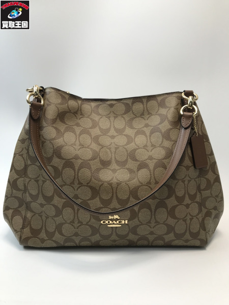 COACH コーチ F80298 ハリーショルダーバッグ シグネーチャー PVC ベージュ