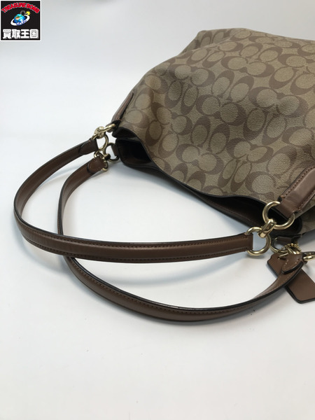 COACH コーチ F80298 ハリーショルダーバッグ シグネーチャー PVC ベージュ