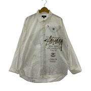 STUSSY 長袖シャツ 22AW WORLD TOUR SHIRT ホワイト (M) 1110249