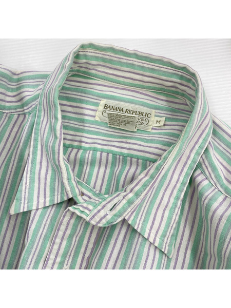 Banana Republic 長袖シャツ 80S 初期タグ コットン ストライプ (M)