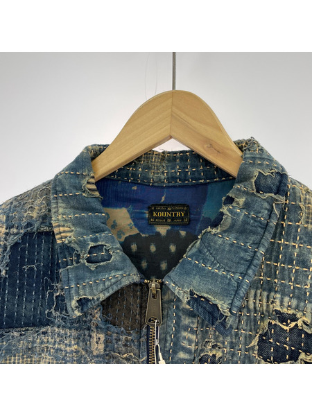 KAPITAL 24AW VIRGIN MARIA PRINT INDIGO BORO ZIP UP BLOUSON