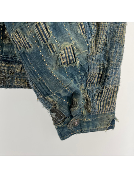KAPITAL 24AW VIRGIN MARIA PRINT INDIGO BORO ZIP UP BLOUSON